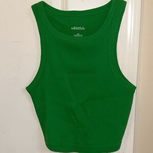 Wild Fable Green Fitted Crop Tank Top